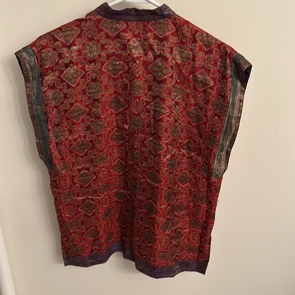 Nehru jacket Indian South Asian traditional ethnic vest w/intricate embroidery - Picture 5 of 8